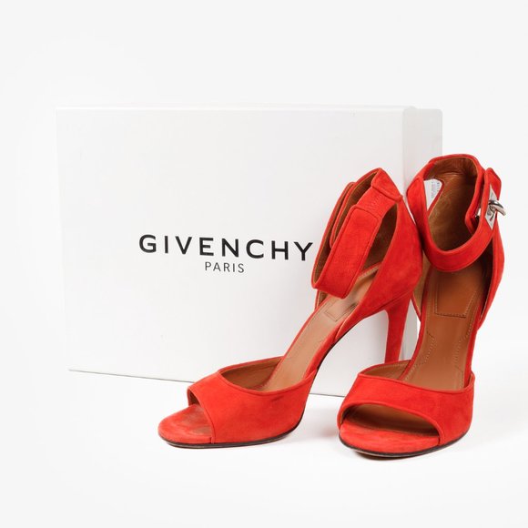 Givenchy Red Suede Shark Sandals - Picture 10 of 10